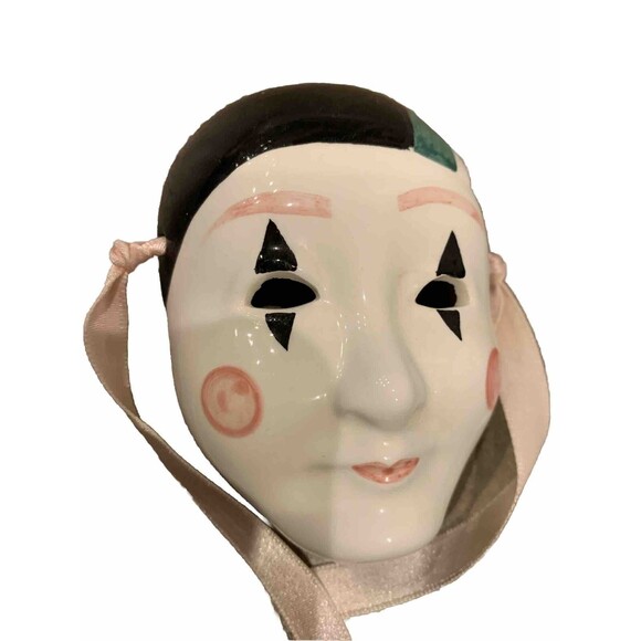 Vintage Crowning Touch Collection Ceramic Japanese Theatre Mask 3.5” - Picture 2 of 7